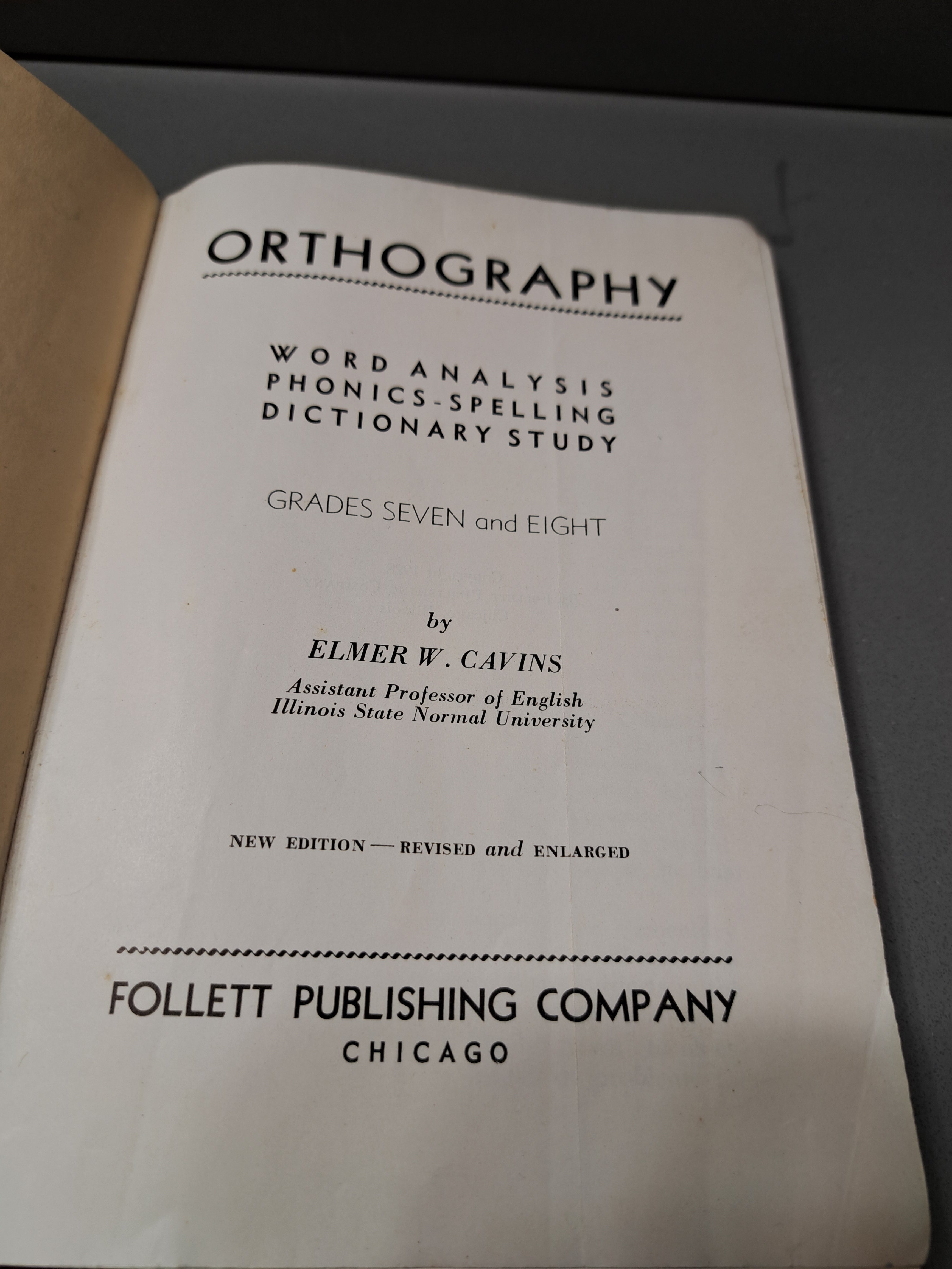 Vintage 1928 Orthography: Word Analysis Phonics-Spelling Dictionary Study by Elmer W Cavins