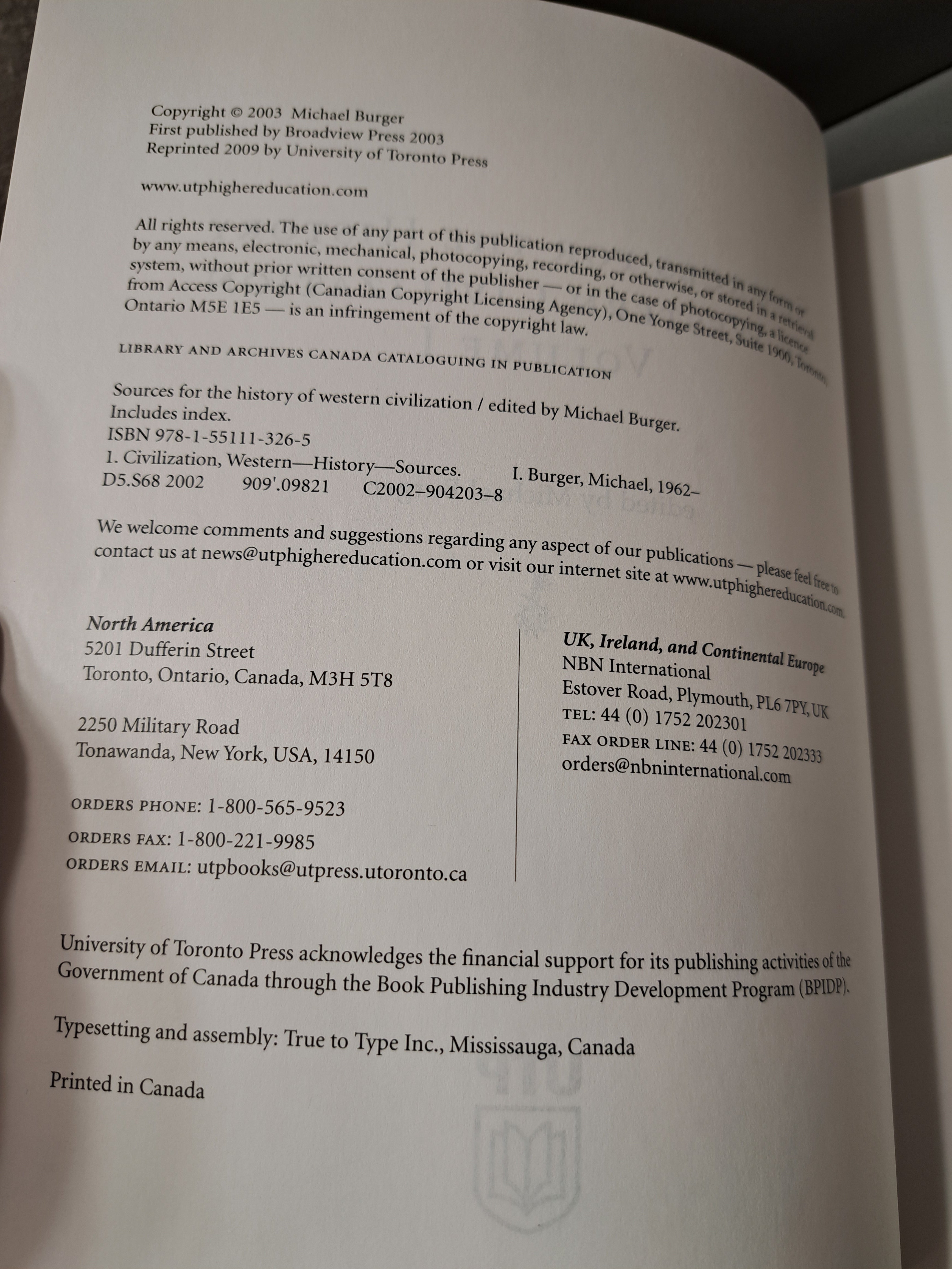 Sources for the History of Western Civilization Vol 1
