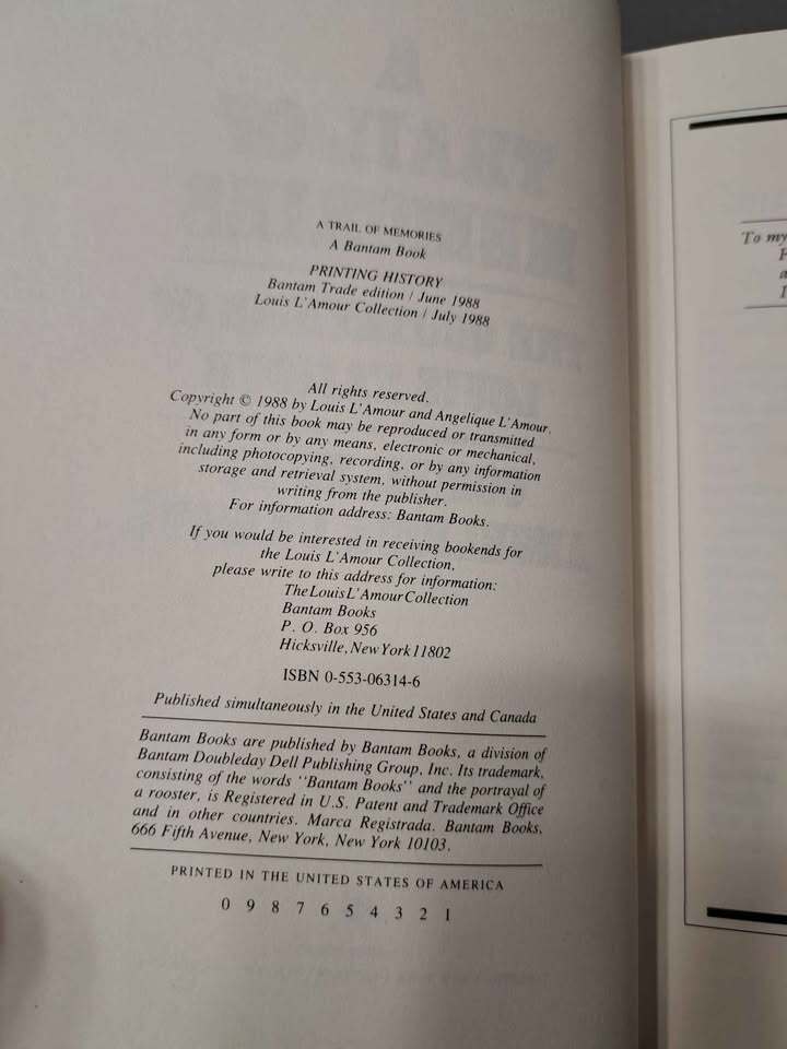 Vintage 1988 A Trail of Memories: The Quotations of Louis L'Amour