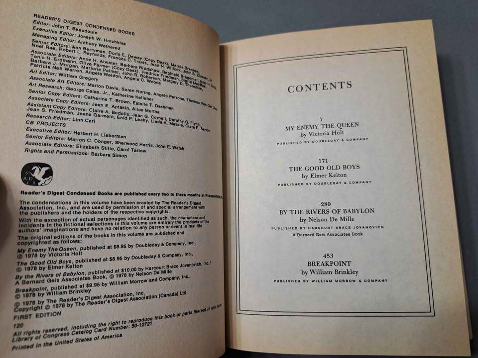 Vintage 1978 first edition Readers Digest Condensed Books Volume 4