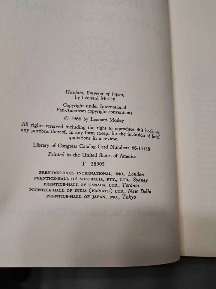 Vintage 1966 first edition of Hirohito: Emperor of Japan by Leonard Mosley (hardcover)
