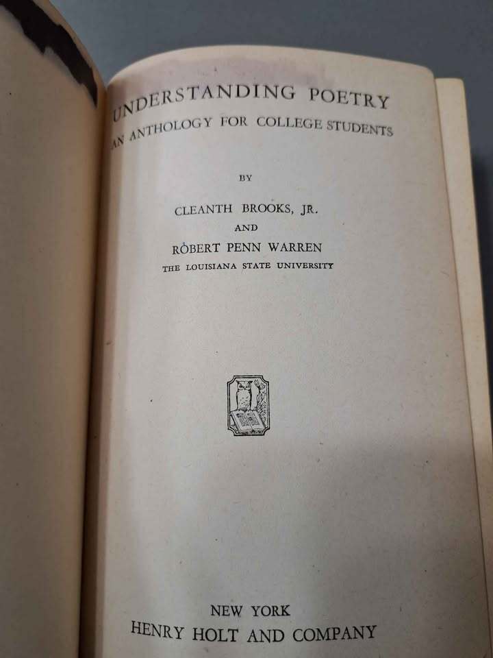 Vintage 1946 Understanding Poetry - An Anthology for College Students by Brooks and Warren