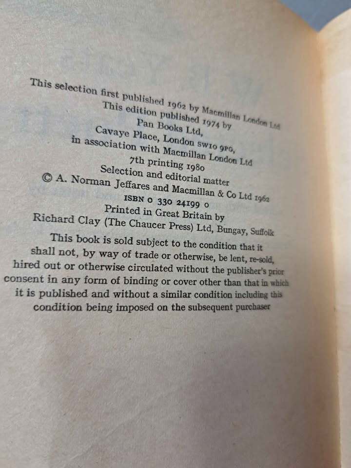 1980 edition of Selected Poetry by W. B. Yeats