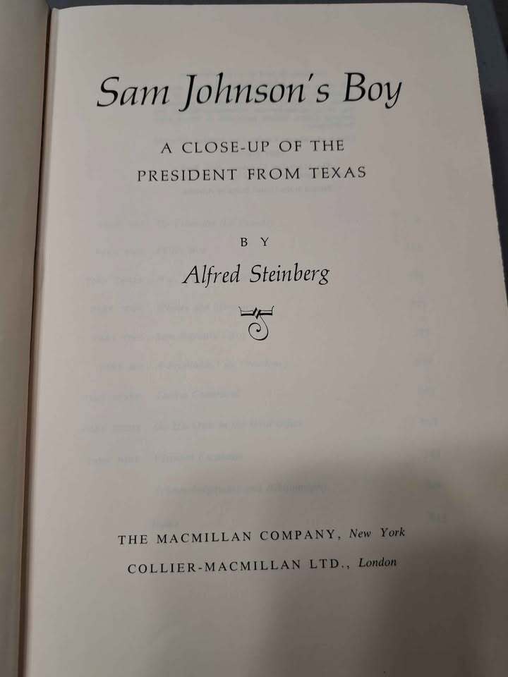 Vintage 1968 first edition of Sam Johnson's Boy: A Close-Up of the President from Texas