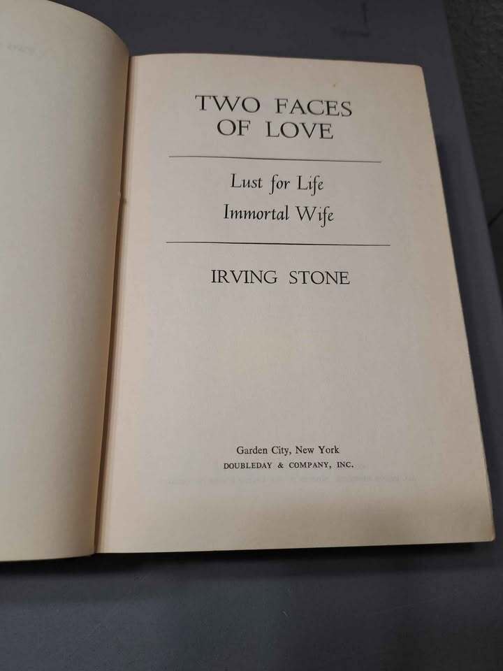 Vintage 1944 Two Faces of Love: Lust for Life, Immortal Wife by Irving Stone