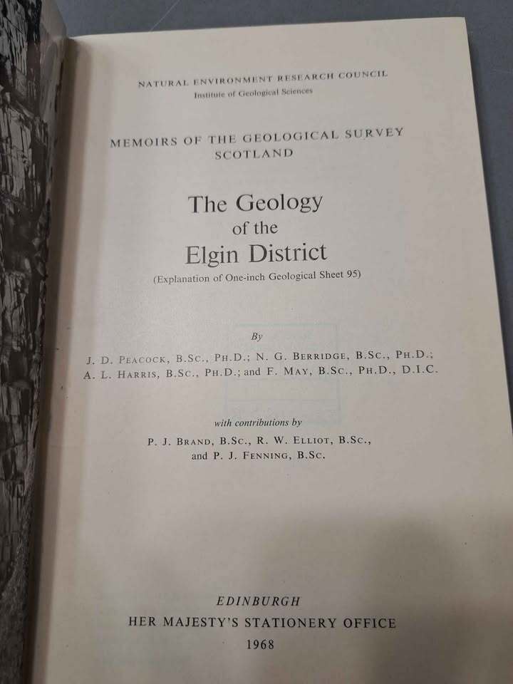 Vintage 1968 Geology of the Elgin District