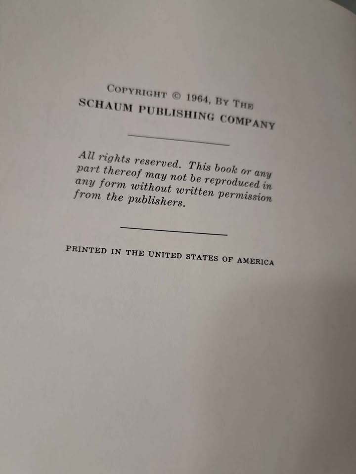 Vintage 1964 Theory and Problems of Complex Variables