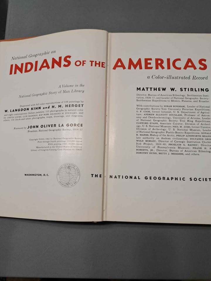Vintage 1961 National Geographic on Indians in the Americas