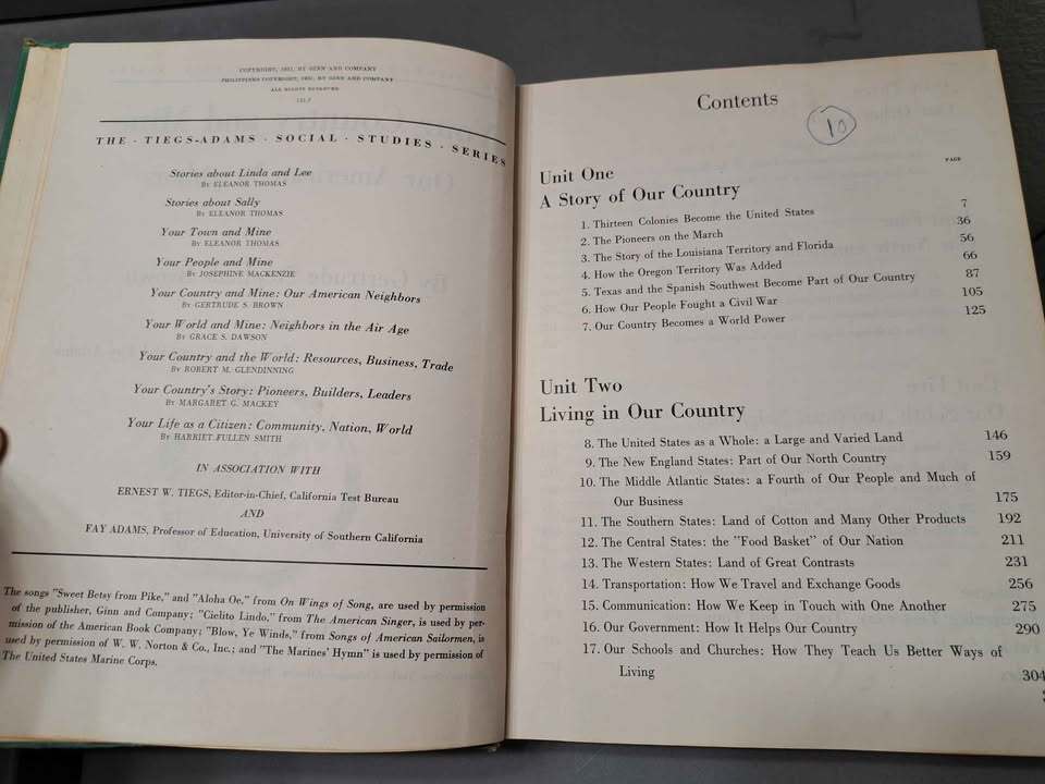 Vintage 1951 Your Country and Mine-Our American Neighbors w/ maps (hardcover)