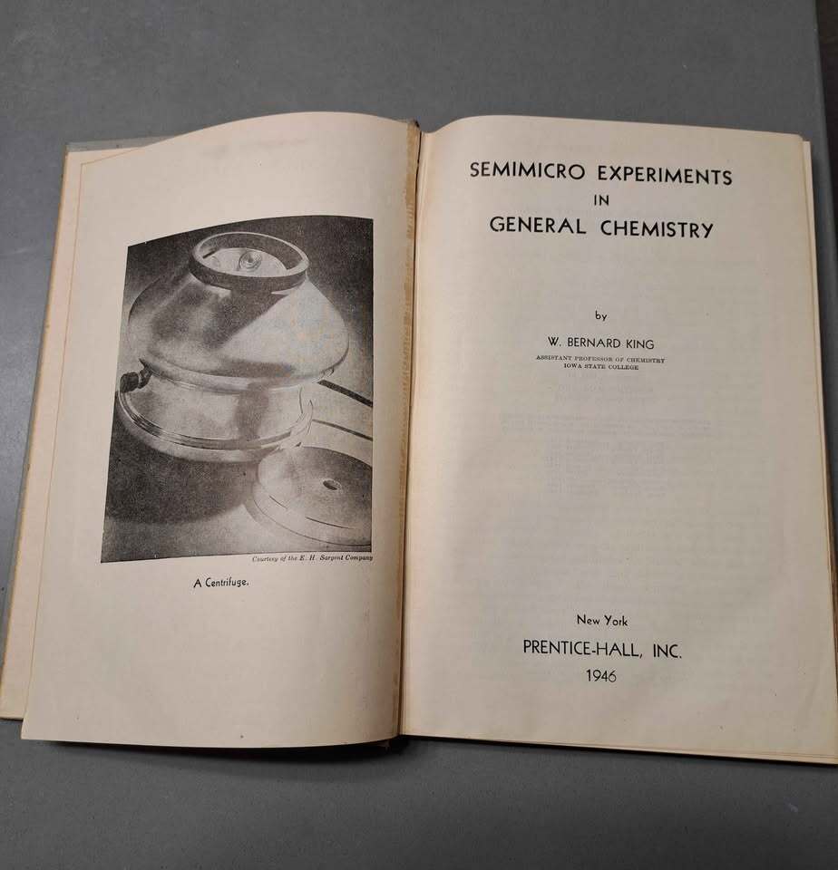 Vintage 1946 Semimicro Experiments in General Chemistry by W Bernard King