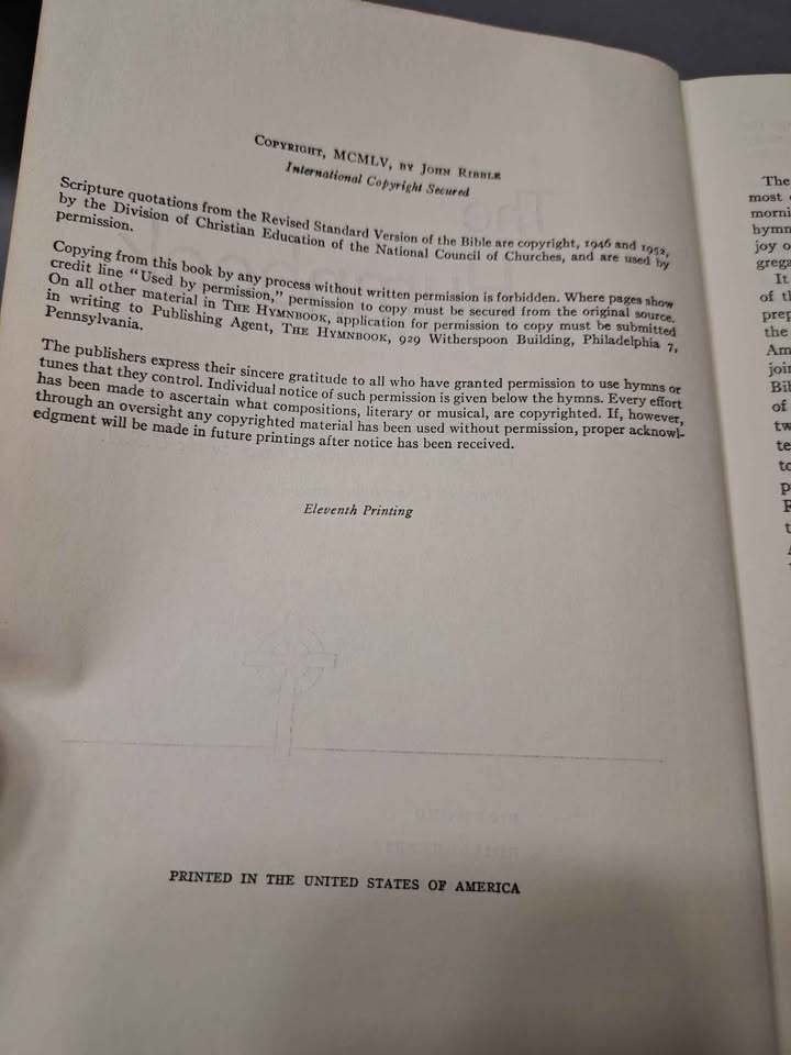 Vintage The Hymnbook published by Presbyterian Church in the United States