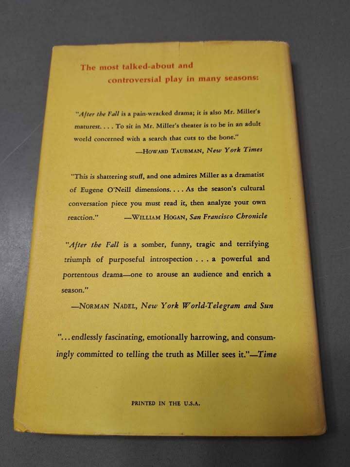 Vintage 1964 After the Fall: a Play in Two Acts by Arthur Miller