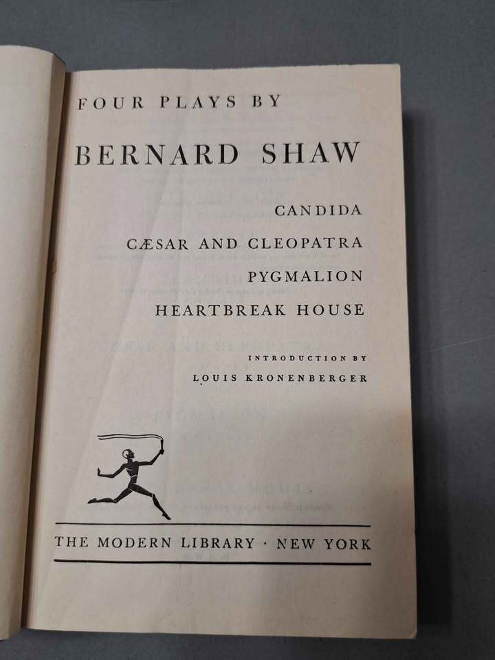 Vintage 1953 Four Plays by Bernard Shaw Candida, Caesar & Cleopatra, Pygmalion, Heartbreak House
