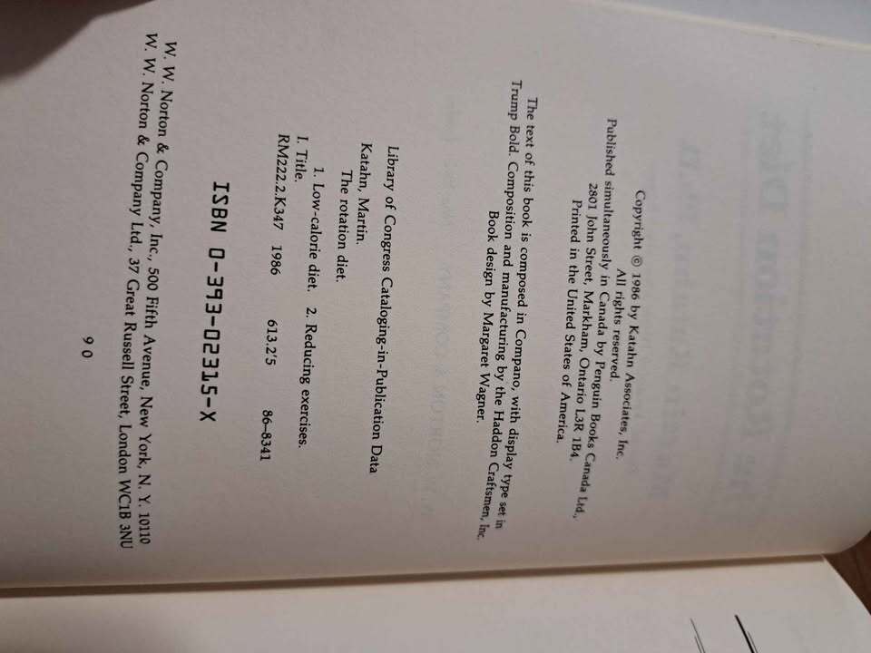 Vintage 1986 The Rotation Diet by Martin Katahn Ph.D.