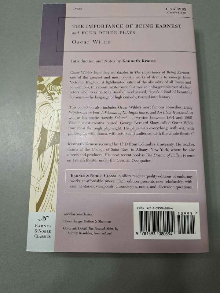 The Importance of Being Earnest and Four Other Plays - Oscar Wilde (Barnes & Noble Classics series)