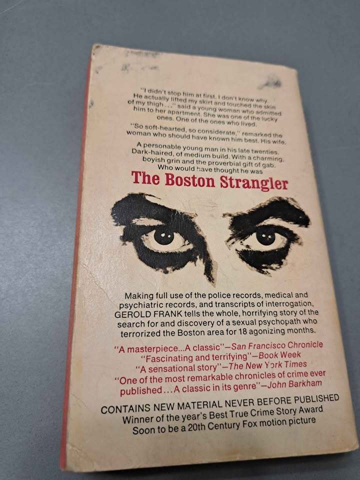 Vintage 1967 The Boston Strangler book by Gerold Frank (paperback) true crime book
