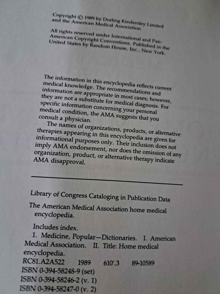 Vintage books:  The American Medical Association-Home Medical Encyclopedia A-Z set