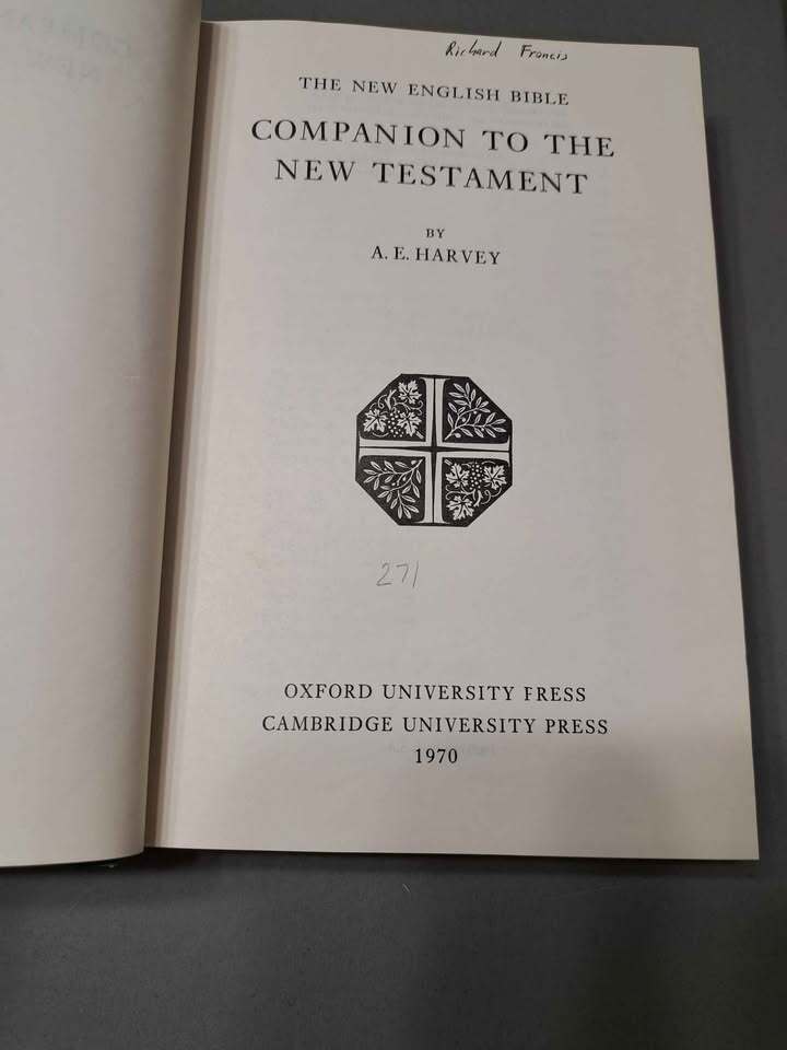 Vintage 1970 first edition of The New English Bible, Companion to the New Testament by A.E. Harvey