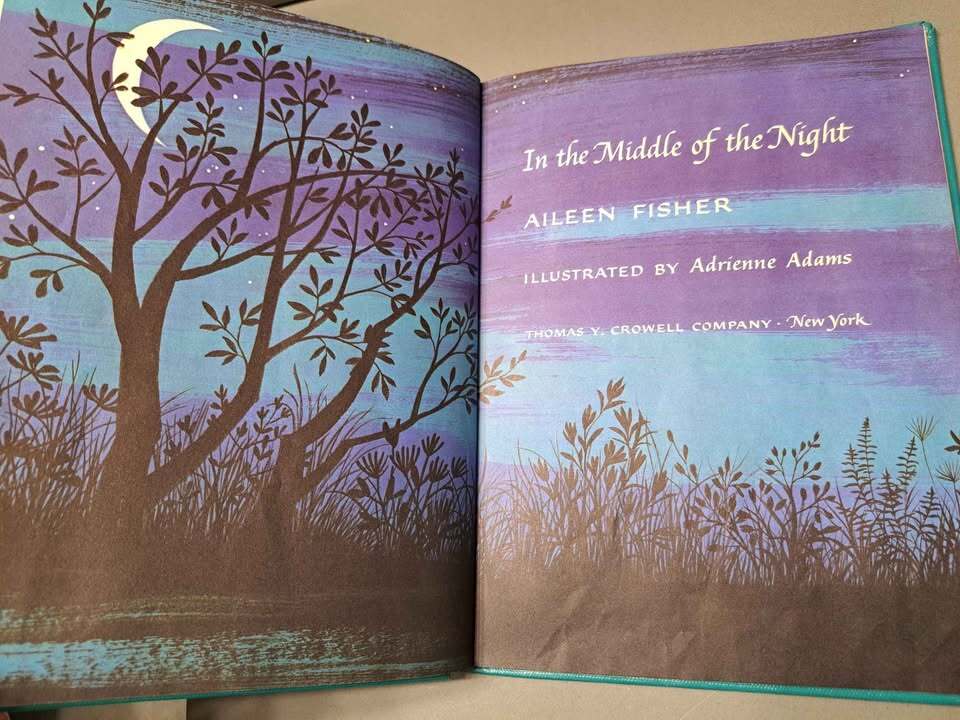 Vintage 1965 first edition of In the Middle of the Night by Aileen Fisher (hardcover)