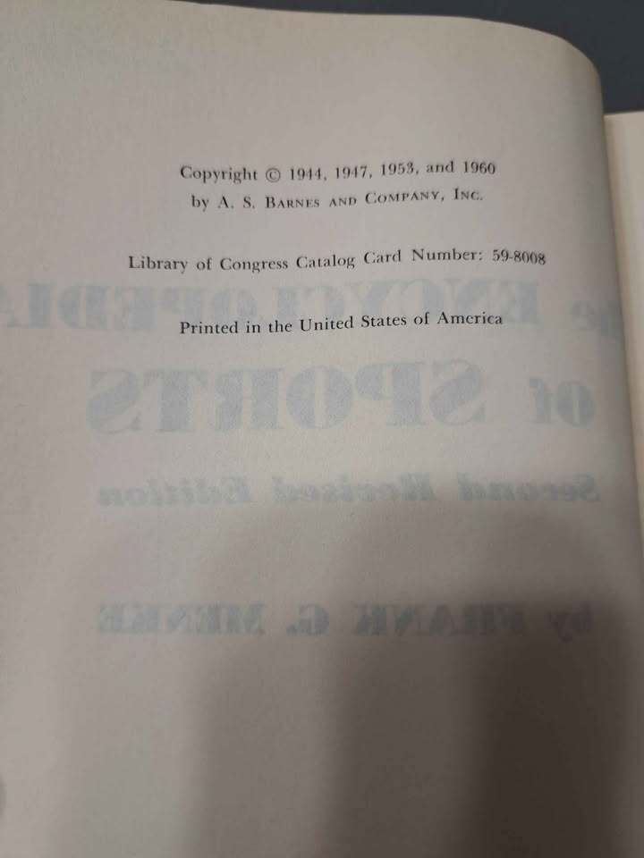 Vintage 1960 The Encyclopedia of Sports