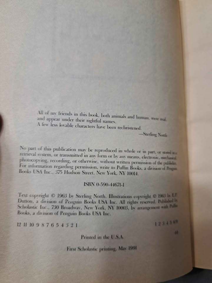 Vintage 1963 first edition of Rascal by Sterling North (paperback)