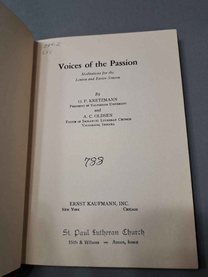 Vintage 1944 Voices of the Passion. Mediation for the Lenten and Easter Season