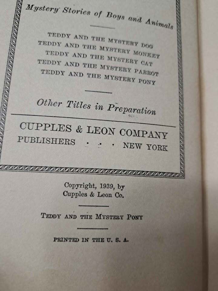 Vintage 1939 Teddy and the Mystery Pony