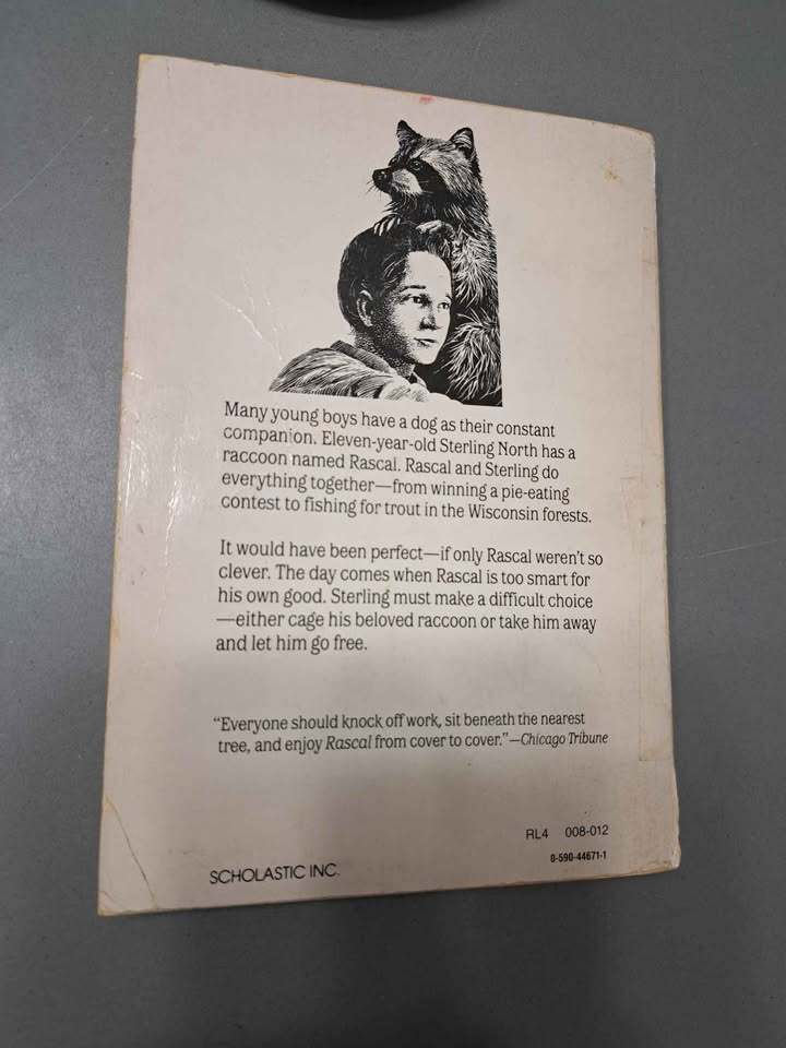 Vintage 1963 first edition of Rascal by Sterling North (paperback)