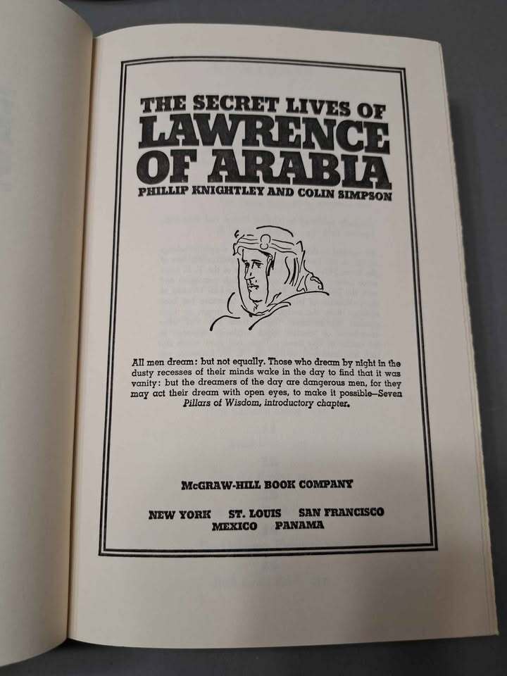 Vintage 1970 The Secret Lives of Lawrence of Arabia by Phillip Knightley & Colin Simpson