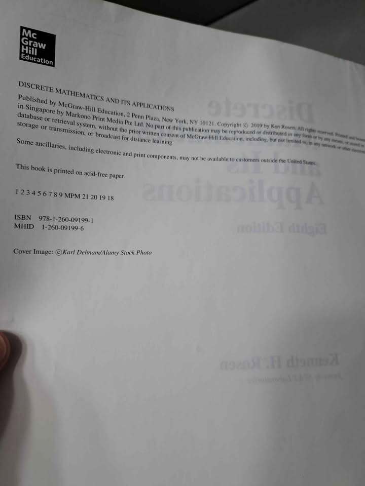 Discrete Mathematics and Its Applications textbook