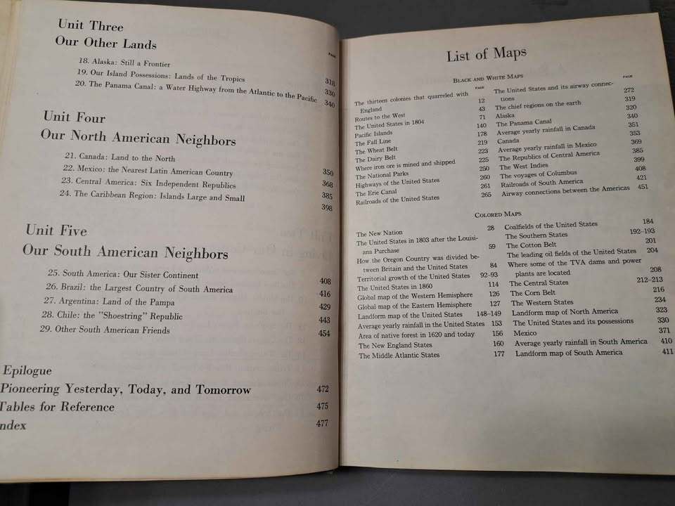 Vintage 1951 Your Country and Mine-Our American Neighbors w/ maps (hardcover)