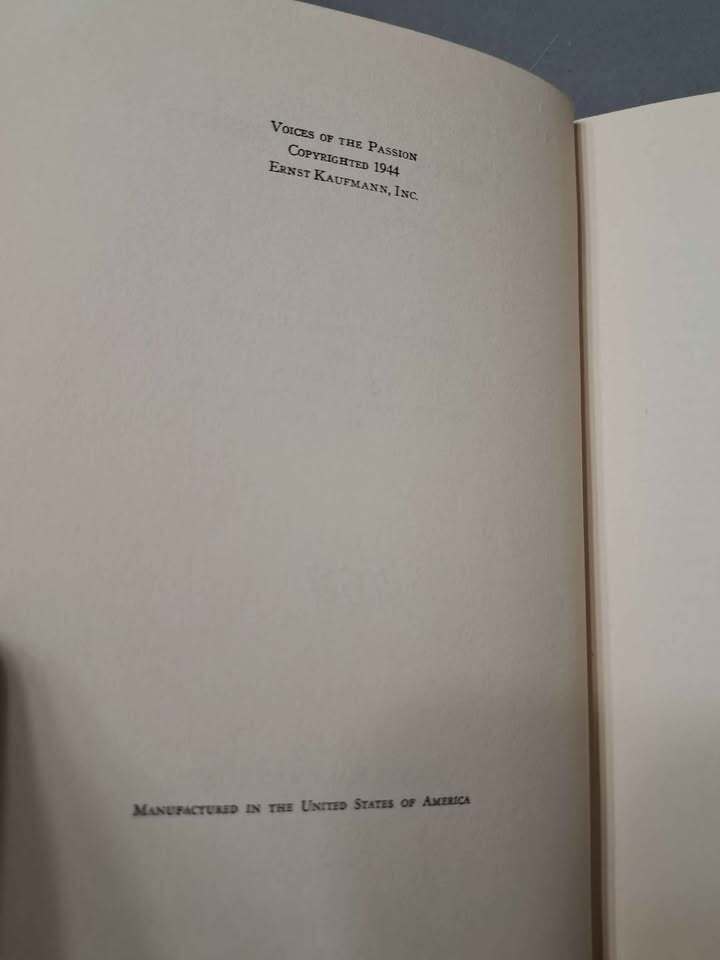Vintage 1944 Voices of the Passion. Mediation for the Lenten and Easter Season