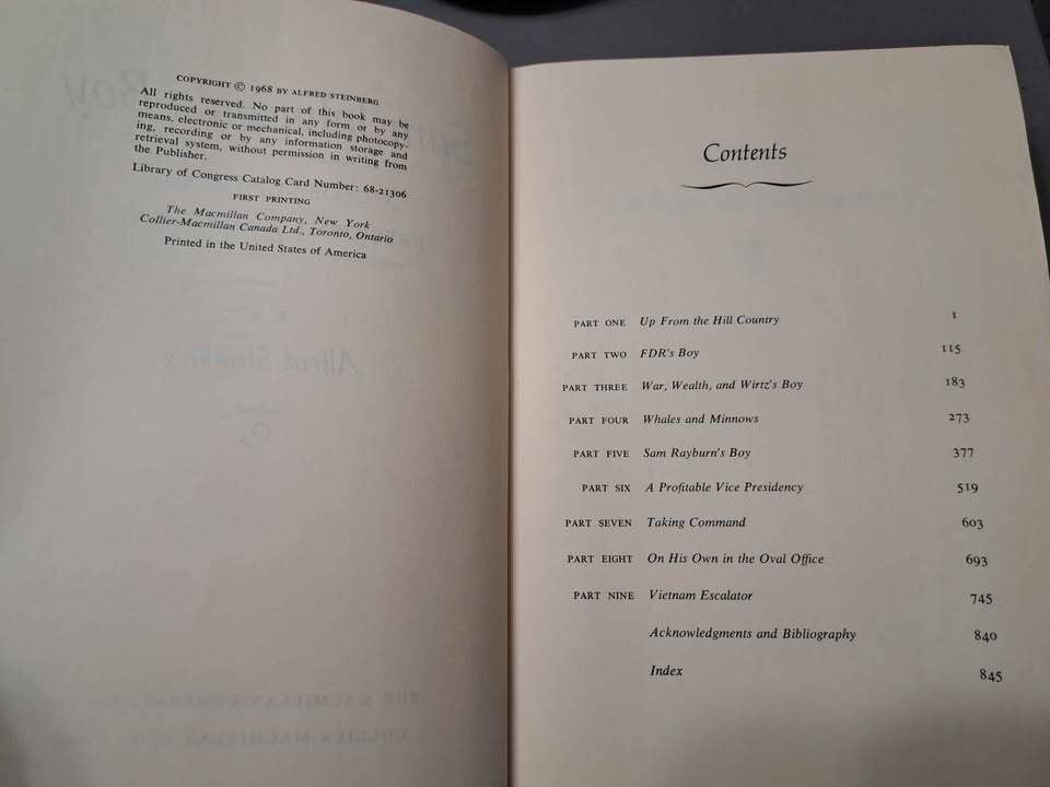 Vintage 1968 first edition of Sam Johnson's Boy: A Close-Up of the President from Texas